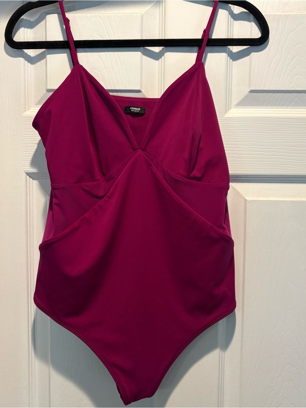 Express Magenta Thong Body Contouring Bodysuit W/Spaghetti Straps  L